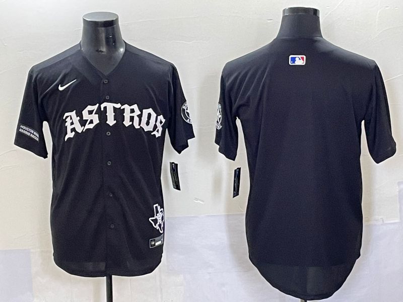 Men 2025 Houston Astros Blank Black Seven generations Joint Name Nike MLB Jersey style 4